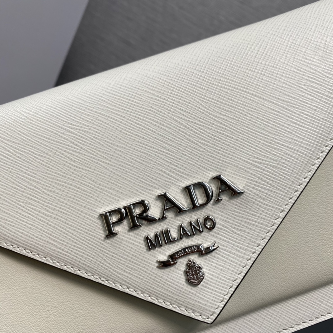 Prada Leather Mini Shoulder Bag Handbag White 1BP020